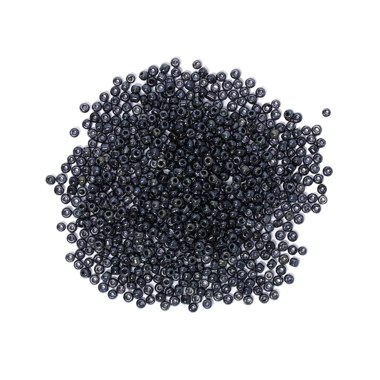 GLASS SEED BEADS - BALL 4mm - IRIS - HEMATITE 606 - PACKAGE 450g Hole-1.5mm