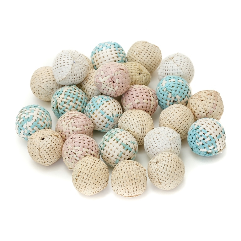 BALL WITH FABRIC - 19mm MIX 02- 50pcs. Hole-4.5mm