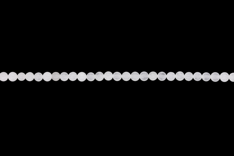 МЪНИСТА ОТ ЕСТЕСТВЕНИ КАМЪНИ - КВАРЦ БЯЛ - 4мм - НАНИЗ (94 бр.) Отвор-1.0мм