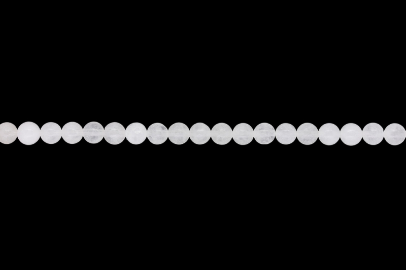 МЪНИСТА ОТ ЕСТЕСТВЕНИ КАМЪНИ - КВАРЦ БЯЛ - 6мм - НАНИЗ (64 бр.) Отвор-1.0мм