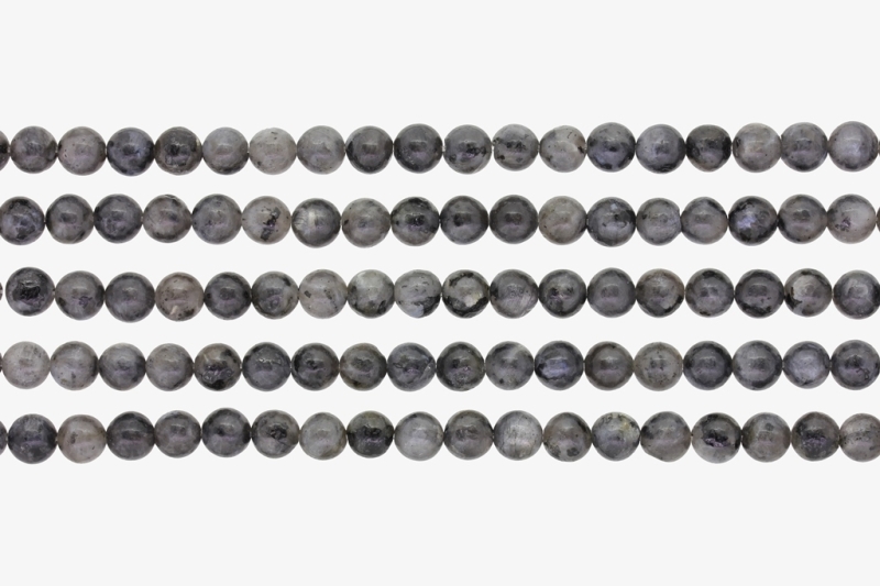 NATURAL STONE BEADS - LABRADORITE - 6mm - PACKAGE (5x64pcs.) Hole-1.0mm