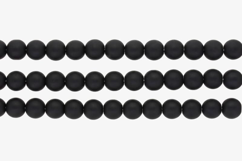 NATURAL STONE BEADS - ONYX BLACK MATTE - 10mm - PACKAGE (3x38pcs.) Hole-1.8mm