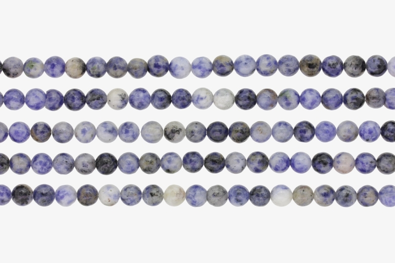 NATURAL STONE BEADS - SODALITE - 6mm - PACKAGE (5x64pcs.) Hole-1.0mm