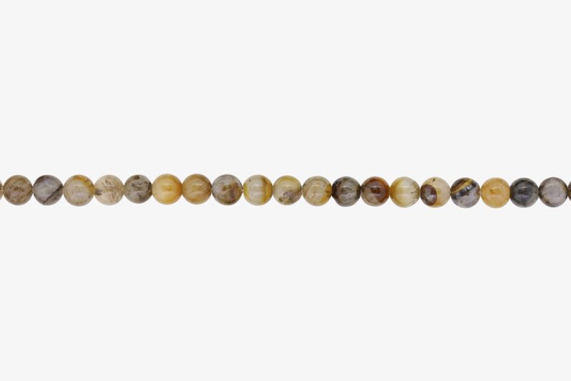 NATURAL STONE BEADS - TIGER'S EYE - 6mm - STRING (64pcs.) Hole-1.0mm