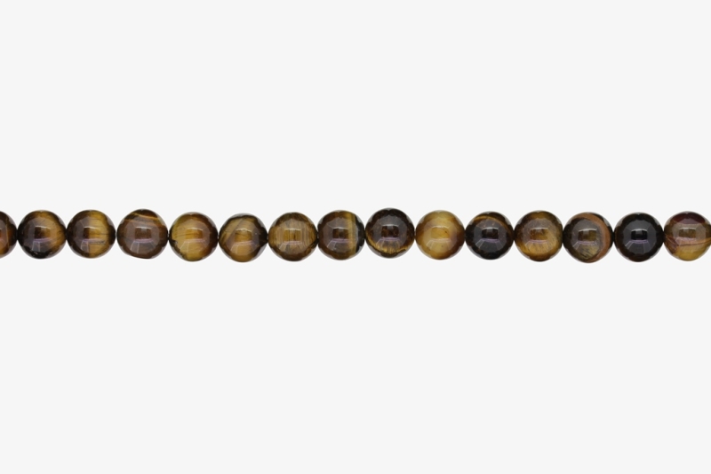 NATURAL STONE BEADS - TIGER'S EYE - 8mm - STRING (48pcs.) Hole-1.6mm