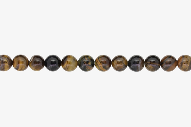 NATURAL STONE BEADS - TIGER'S EYE - 10mm - STRING (38pcs.) Hole-1.8mm