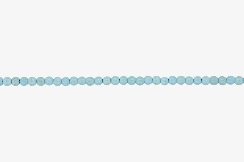 МЪНИСТА ОТ ЕСТЕСТВЕНИ КАМЪНИ - ТЮРКОАЗ - 4мм - НАНИЗ (94 бр.) Отвор-1.0мм