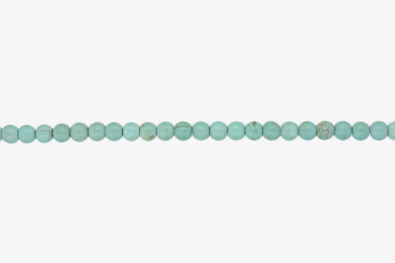 NATURAL STONE BEADS - TURQUOISE - 6mm - STRING (64pcs.) Hole-1.0mm