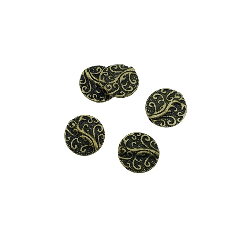 METAL BEADS - CIRCLE 03 THE TREE OF LIFE - 13x3mm ANTIQUE BRONZE - 10pcs. Hole-1.8mm