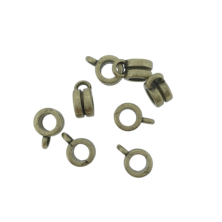 METAL BEADS - ROUND DOUBLE WITH RING 2.2mm - 4x9x6mm ANTIQUE BRONZE - PACKAGE 220pcs. Hole-3.8mm