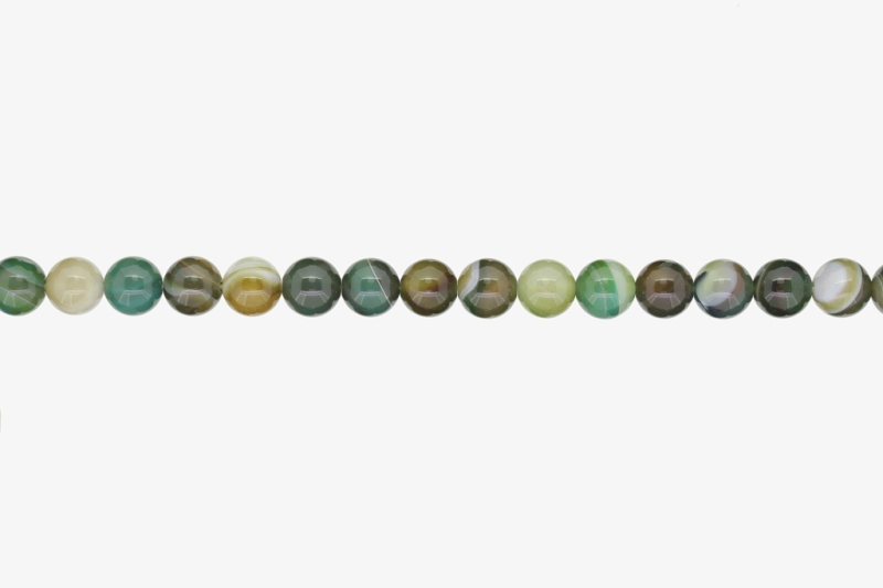 NATURAL STONE BEADS - AGATE GREEN - 8mm - STRING (48pcs.) Hole-1.6mm