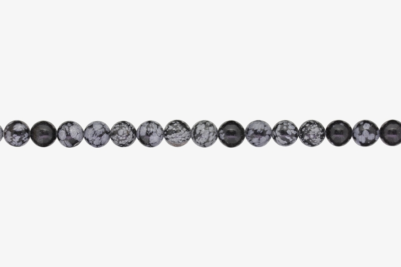 NATURAL STONE BEADS - ONYX SNOWFLAKE - 8mm - STRING (48pcs.) Hole-1.6mm