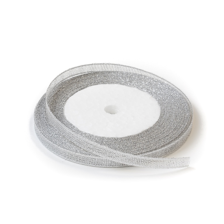 SATIN LAME 0.6cm - SILVER - PACKAGE 10x25yards(22m)