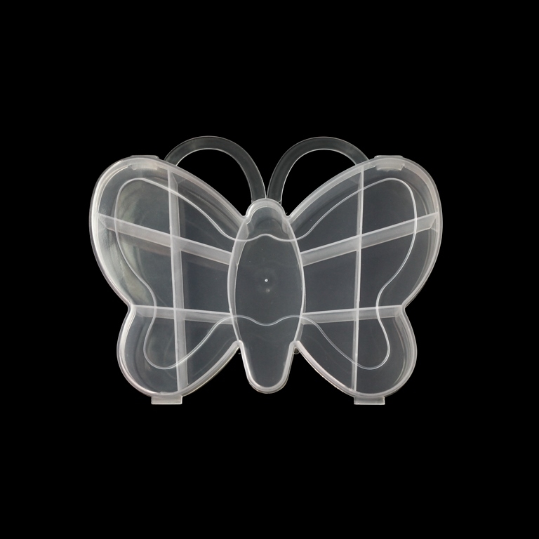 PLASTIC BOX - ORGANIZER BUTTERFLY 12+1 - 19x15x2.6cm TRANSPARENT WHITE - 1pc.