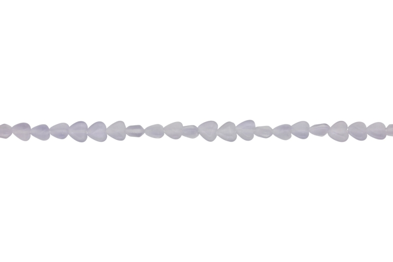 BEADS FROM NATURAL STONES - CAT'S EYE - HEART - 6x6x3mm PURPLE (LIGHT) 02 - STRING (62pcs.) Hole-0.8mm