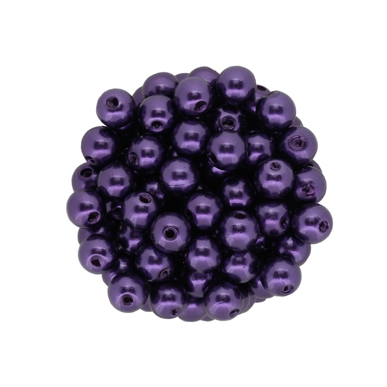 ACRYLIC IMITATION PLASTIC PEARLS - BALL - 8mm PURPLE (DARK) 53 - PACKAGE 500g Hole-2.0mm (2100pcs.)