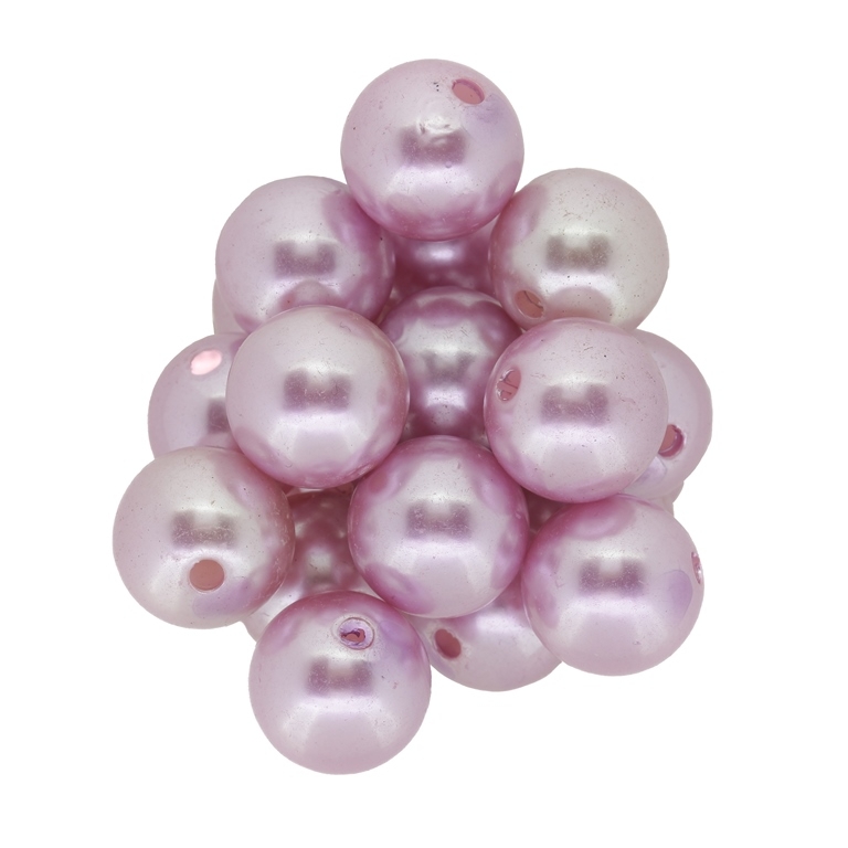 ACRYLIC IMITATION PLASTIC PEARLS - BALL - 16mm ROSE DUST - SECOND-RATE - PACKAGE 500g Hole-2.8mm (240pcs.)