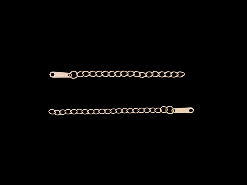 METAL ELEMENTS - CURB KNIT EXTENSION 50mm - STEEL 304 - CHAIN 4x3x0.6mm - GOLD PINK - 50pcs.