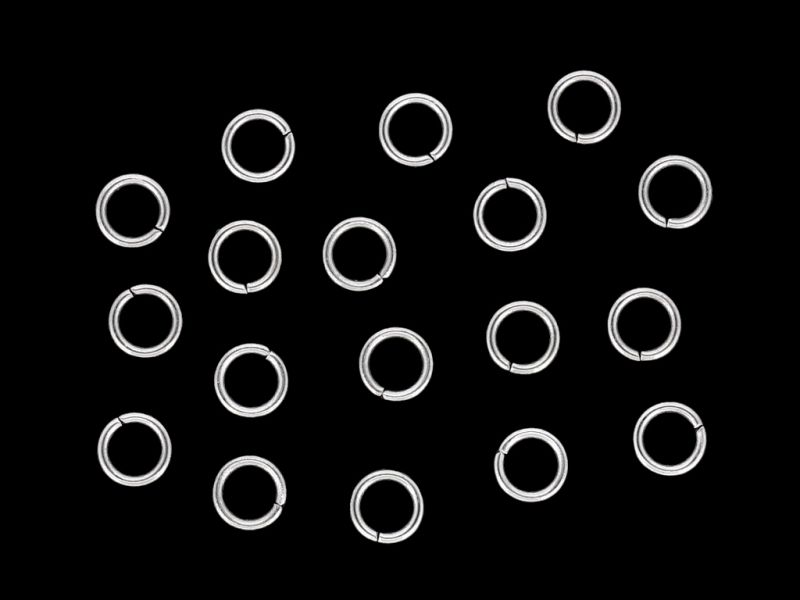 METAL ELEMENTS - JUMP RINGS - STEEL 304 - 0.7x4mm NICKEL COLOR - PACKAGE 2500pcs.