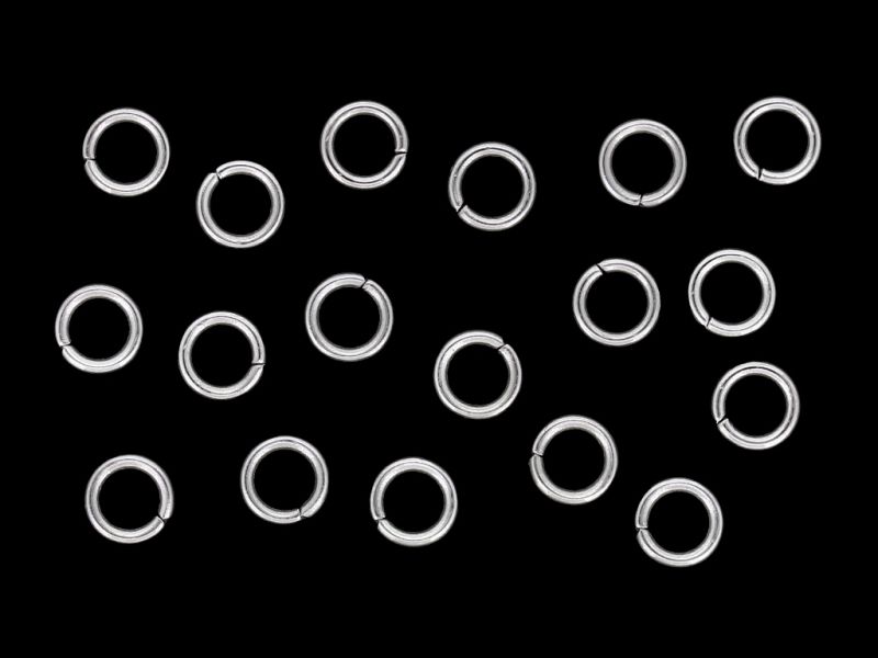 METAL ELEMENTS - JUMP RINGS - STEEL 304 - 0.9x5mm NICKEL COLOR - PACKAGE 2000pcs.