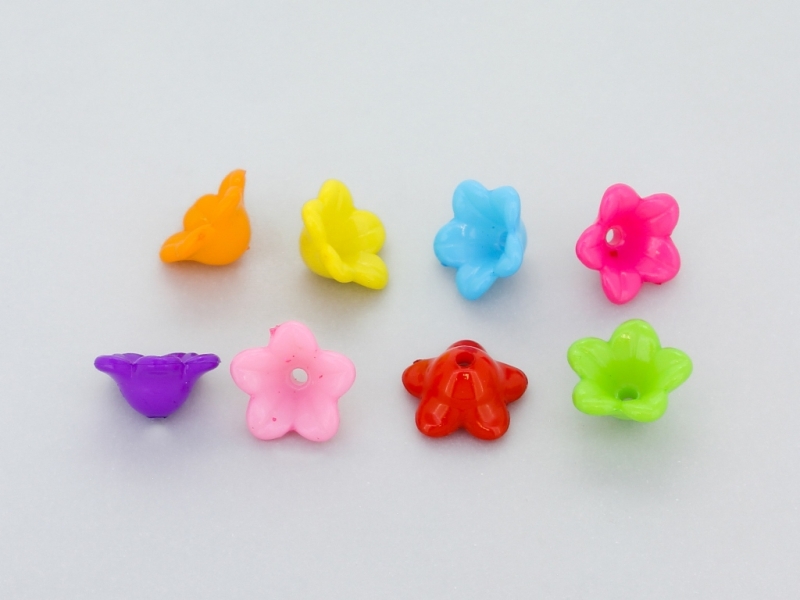 OPAQUE PLASTIC BEADS - SEPAL 01 - 12x6mm MIX - 50g Hole-1.8mm (195pcs.)