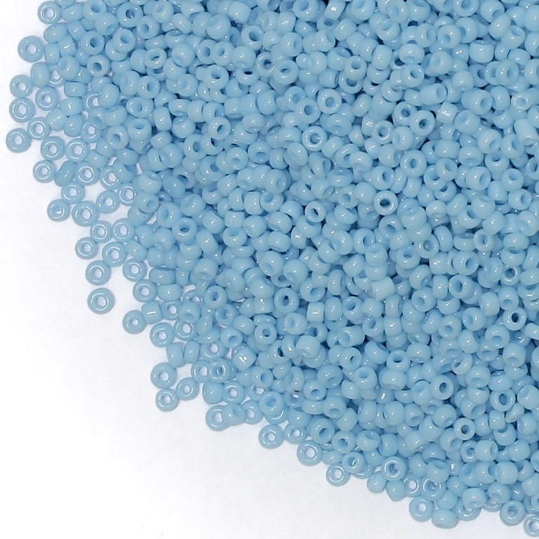 GLASS SEED BEADS - BALL 2mm - OPAQUE - BLUE (LIGHT) 43 - 50g Hole-0.8mm