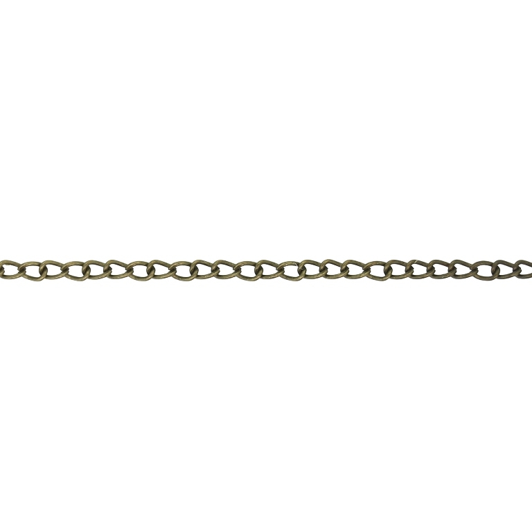 METAL CHAIN - TAIL EXTENSION EXTENSION - 0.5x2.5x2mm ANTIQUE BRONZE - NICKEL FREE - ROLL 100meters