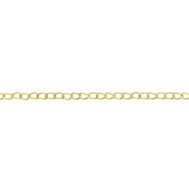 METAL CHAIN - TAIL EXTENSION EXTENSION - 0.5x2.5x2mm GOLD - NICKEL FREE - ROLL 100meters