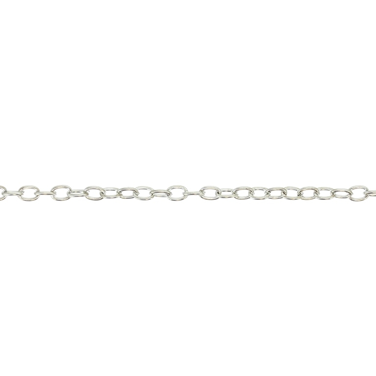 METAL CHAIN - CABLE OVAL - 0.5x3x2mm NICKEL - NICKEL FREE - ROLL 100meters