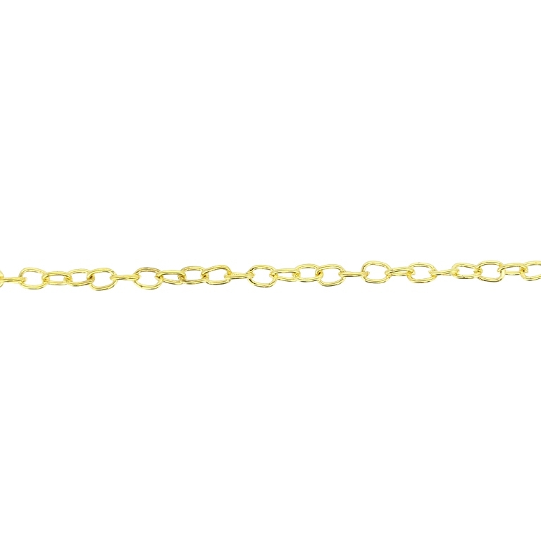 METAL CHAIN - CABLE OVAL - 0.5x3x2mm GOLD - NICKEL FREE - ROLL 100meters