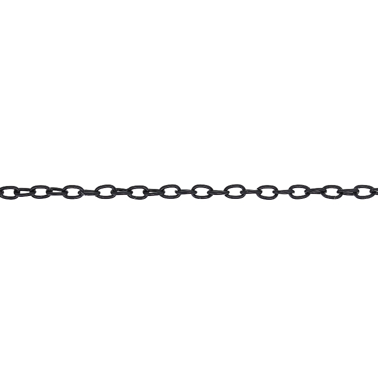 METAL CHAIN - CABLE OVAL - 0.5x3x2mm BLACK - NICKEL FREE - ROLL 100meters