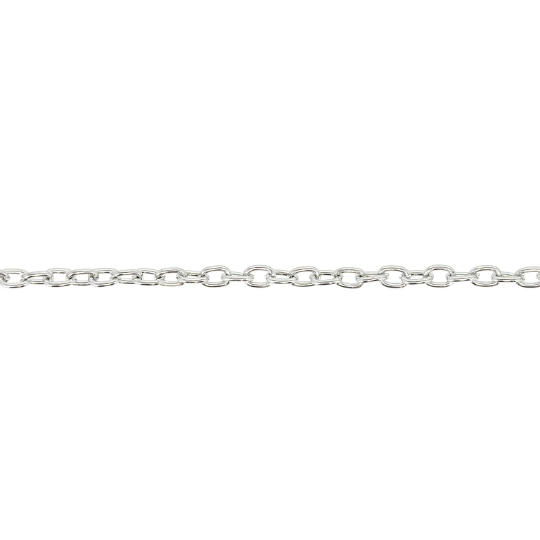 METAL CHAIN - CABLE OVAL - 0.6x3x2mm NICKEL - NICKEL FREE - ROLL 100meters