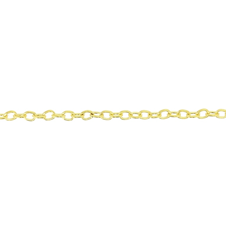 METAL CHAIN - CABLE OVAL - 0.6x3x2mm GOLD - NICKEL FREE - ROLL 100meters