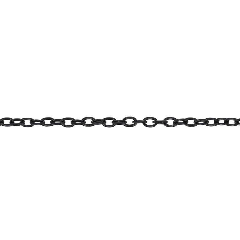 METAL CHAIN - CABLE OVAL - 0.6x3x2mm BLACK - NICKEL FREE - ROLL 100meters