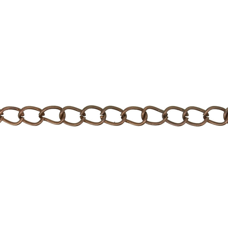 METAL CHAIN - TAIL EXTENSION EXTENSION - 0.8x6x4mm ANTIQUE BRASS - NICKEL FREE - ROLL 100meters