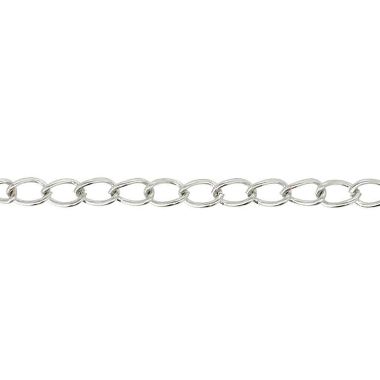 METAL CHAIN - TAIL EXTENSION EXTENSION - 0.8x6x4mm NICKEL - NICKEL FREE - ROLL 100meters