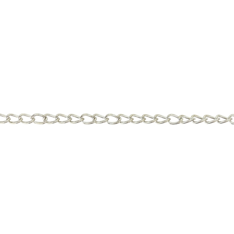 METAL CHAIN - TAIL EXTENSION EXTENSION - 0.6x3.5x2.5mm NICKEL - NICKEL FREE - ROLL 100meters