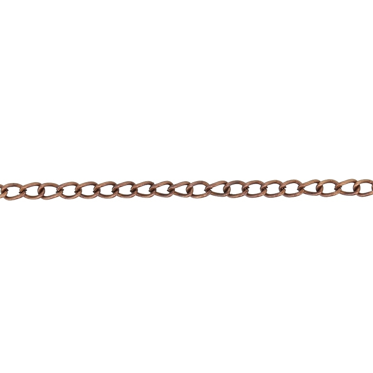 METAL CHAIN - TAIL EXTENSION EXTENSION - 0.6x3.5x2.5mm ANTIQUE BRASS - NICKEL FREE - ROLL 100meters