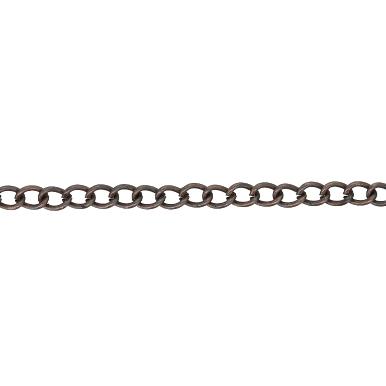 METAL CHAIN - TAIL EXTENSION EXTENSION - 0.8x5x3mm ANTIQUE BRASS (DARK) - NICKEL FREE - ROLL 100meters