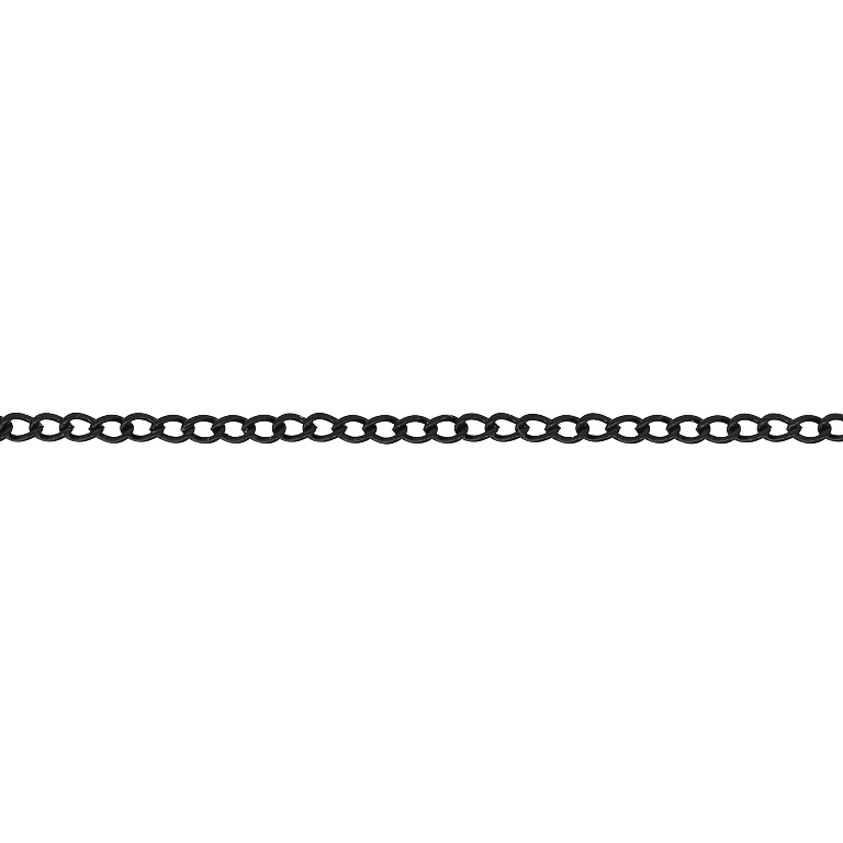 METAL CHAIN - SOLDERED - TAIL EXTENSION EXTENSION - 0.5x2.5x2mm BLACK - NICKEL FREE - ROLL 100meters