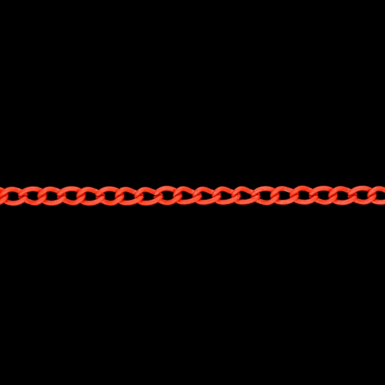 МЕТАЛЕН СИНДЖИР - ЦВЕТЕН - TAIL EXTENSION ПЛЕТКА УДЪЛЖИТЕЛ - 0.6х3.5х2.5мм ОРАНЖЕВО ЕЛЕКТРИКОВО - РОЛКА 100метра