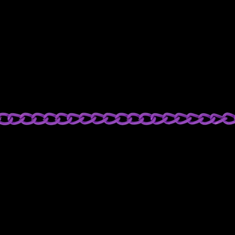 METAL CHAIN - COLORFUL - TAIL EXTENSION EXTENSION - 0.6x3.5x2.5mm PURPLE - ROLL 100meters