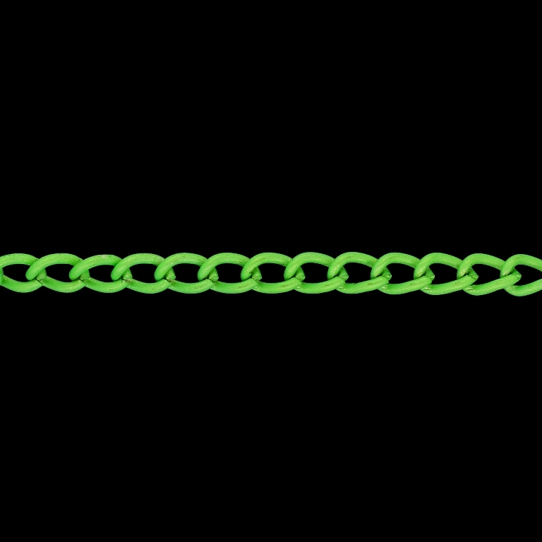 МЕТАЛЕН СИНДЖИР - ЦВЕТЕН - TAIL EXTENSION ПЛЕТКА УДЪЛЖИТЕЛ - 1.0х6.5х3.5мм ЗЕЛЕНО ЕЛЕКТРИКОВО - РОЛКА 100метра