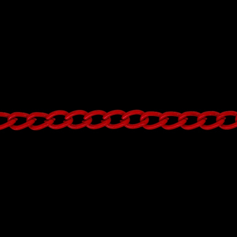 METAL CHAIN - COLORFUL - TAIL EXTENSION EXTENSION - 1.0x6.5x3.5mm RED - ROLL 100meters