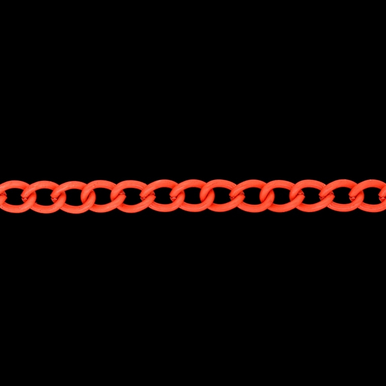 METAL CHAIN - COLORFUL - TAIL EXTENSION EXTENSION - 1.0x6.5x4mm ORANGE ELECTRICAL - ROLL 50meters