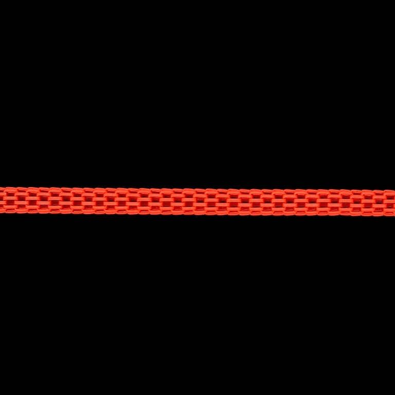 METAL CHAIN - COLORFUL - ROUND ELONGATED MESH - 3.2mm ORANGE ELECTRICAL - ROLL 50meters