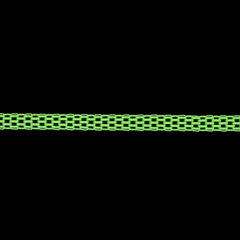 METAL CHAIN - COLORFUL - ROUND ELONGATED MESH - 3.2mm GREEN ELECTRICAL - ROLL 50meters