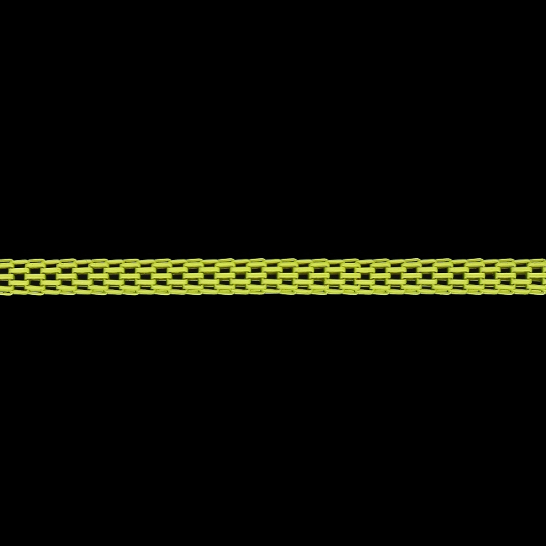 METAL CHAIN - COLORFUL - ROUND ELONGATED MESH - 3.2mm YELLOW ELECTRICAL - ROLL 50meters