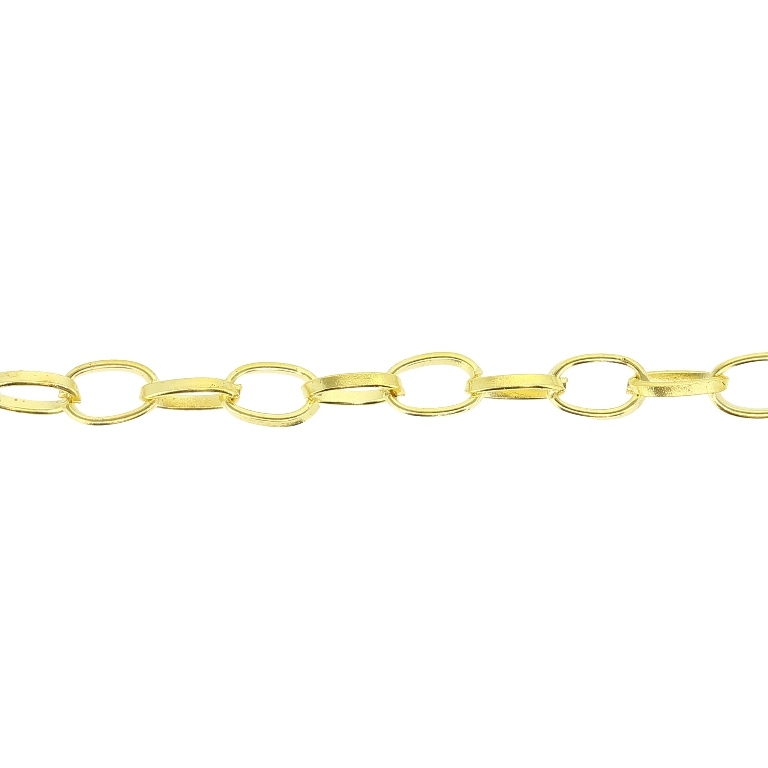 METAL CHAIN - CABLE OVAL FLAT - 0.9x6x4mm GOLD - 2meters