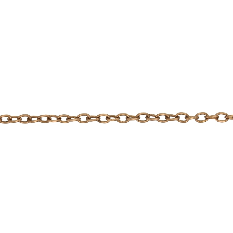 METAL CHAIN - CABLE OVAL - 0.6x3x2mm ANTIQUE BRASS - 4meters